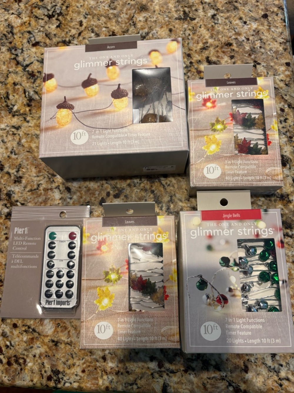 Pier 1 Glimmer strings, string lights.  3 different varieties with a remote.